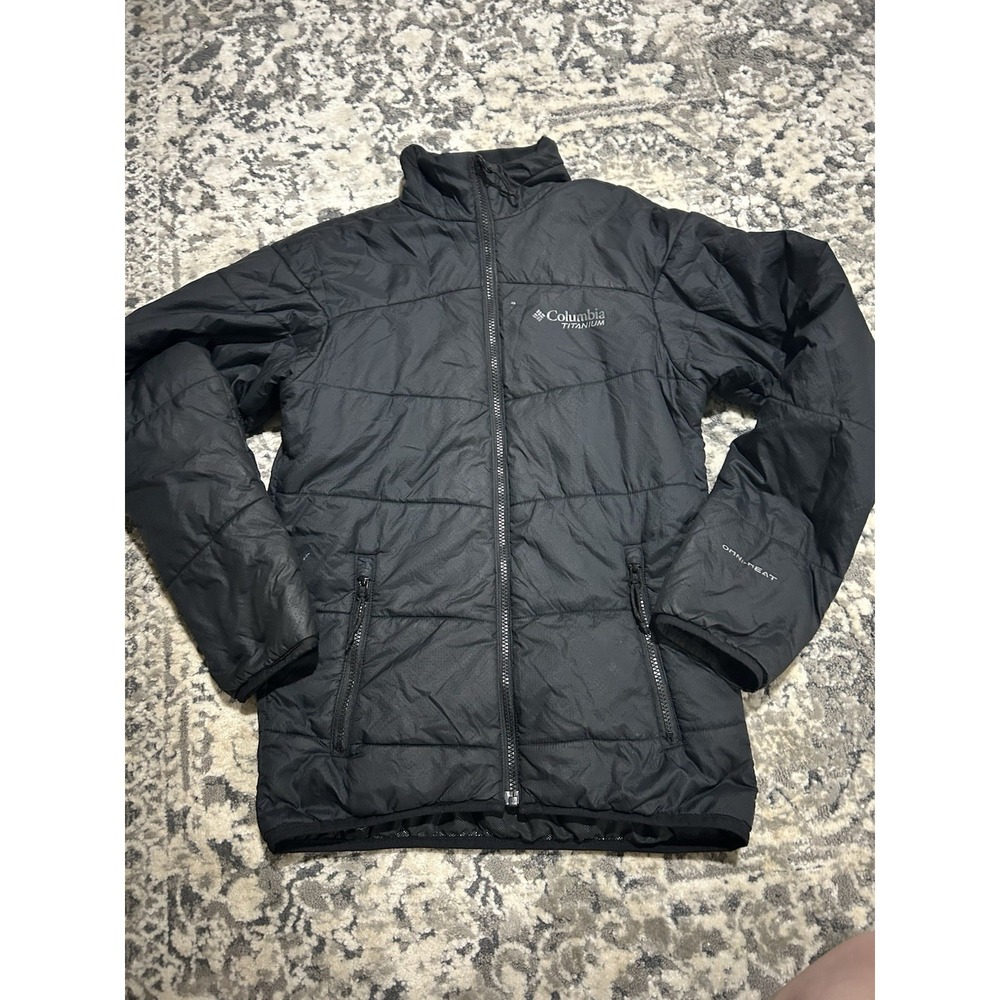 Columbia Men's Titanium Black Omni Heat Puffer Coat Size Small Full Zip Jacket